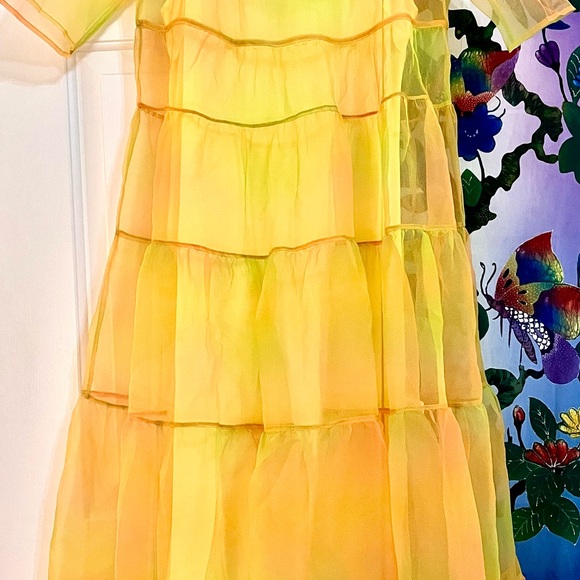 🌺🎉HP🎉🌺 NWT Staud Hyacinth Organza Tiered Maxi Dress Multi Sunray - Picture 10 of 16